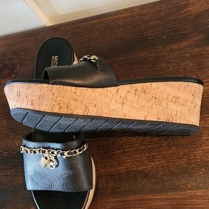 Michael kors platform slides. Womans sz 10 - black. New